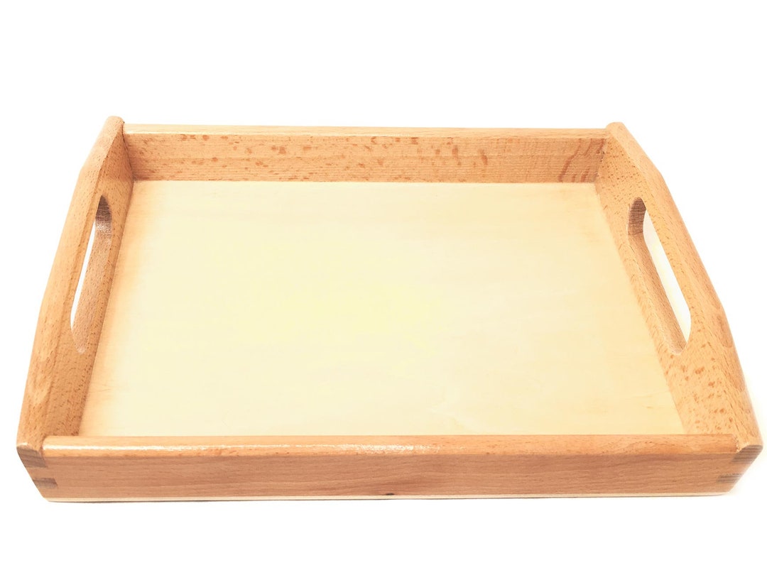 Montessori Trays Wood Montessori Wood Trays With Handles Rectangular Shape  Wood Trays For Montessori Activity Crafts Decorative