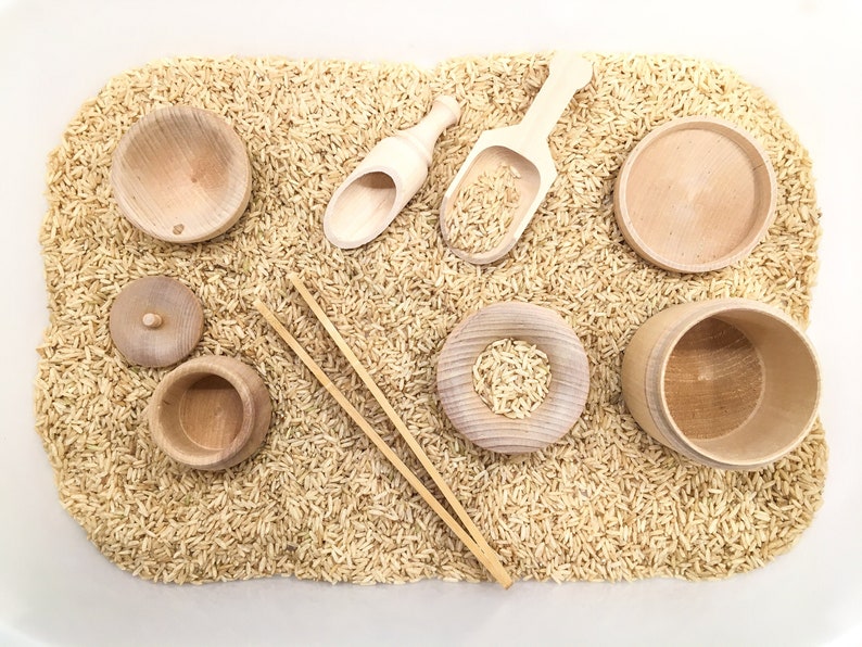 Montessori Toys Sensory Bin Tools Kit Transfer Work Fine. An excellent minimalist toddler toy.