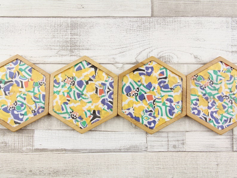 Decoupage Coasters Kit Bright Etsy