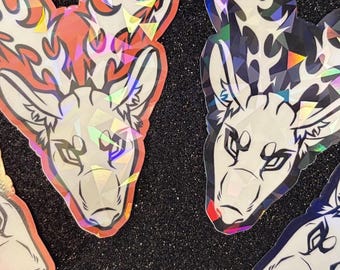 Cyber Sigilism Furry Deer Stickers Y2K