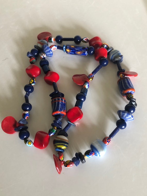 African glass bead necklace - image 1