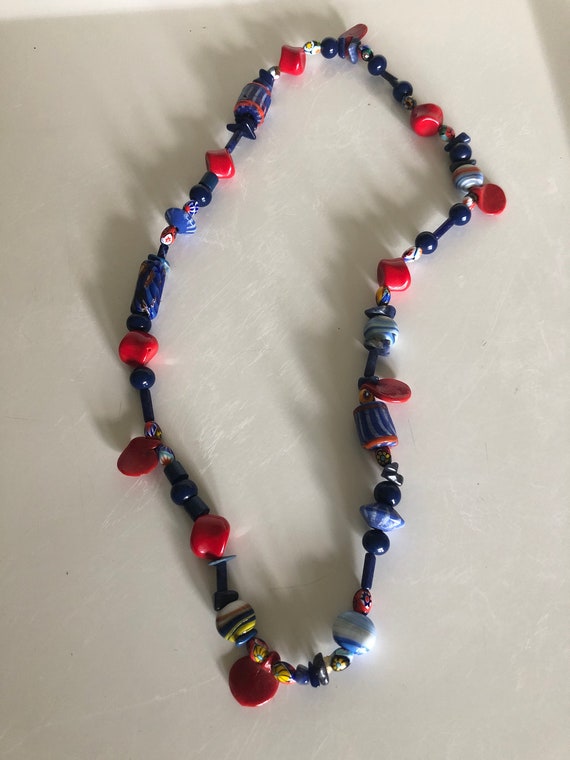 African glass bead necklace - image 4