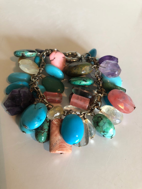 Vintage semiprecious stone bracelet - image 5