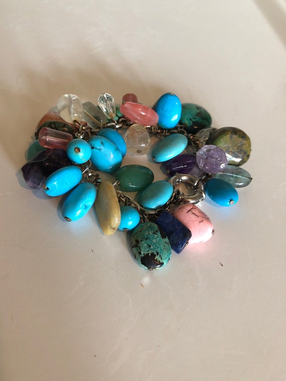 Vintage semiprecious stone bracelet - image 1