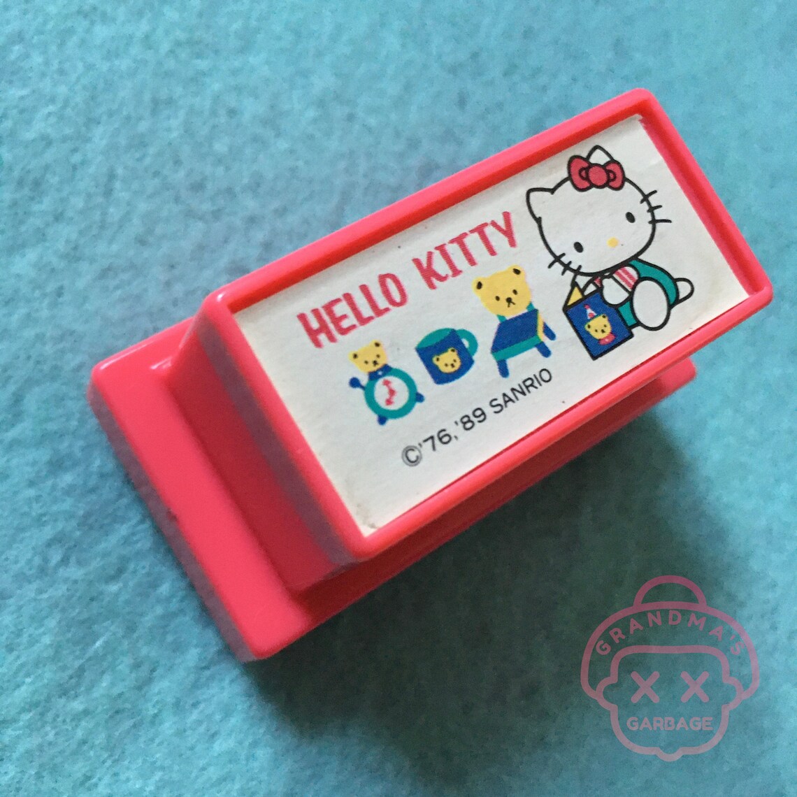 HELLO KITTY STAMP // Vintage Sanrio Rubber Ink Stamp Name Etsy