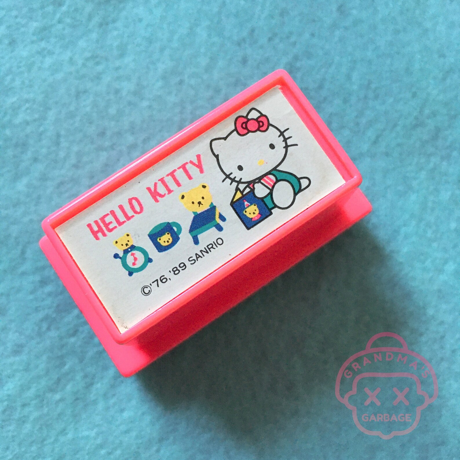 HELLO KITTY STAMP // Vintage Sanrio Rubber Ink Stamp Name Etsy