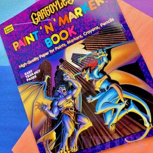 GARGOYLES COLORING BOOK // Golden Books x Walt Disney Gargoyles Paint ’N Marker Book Very Rare Uncolored 1995 90s ↓ Read ↓