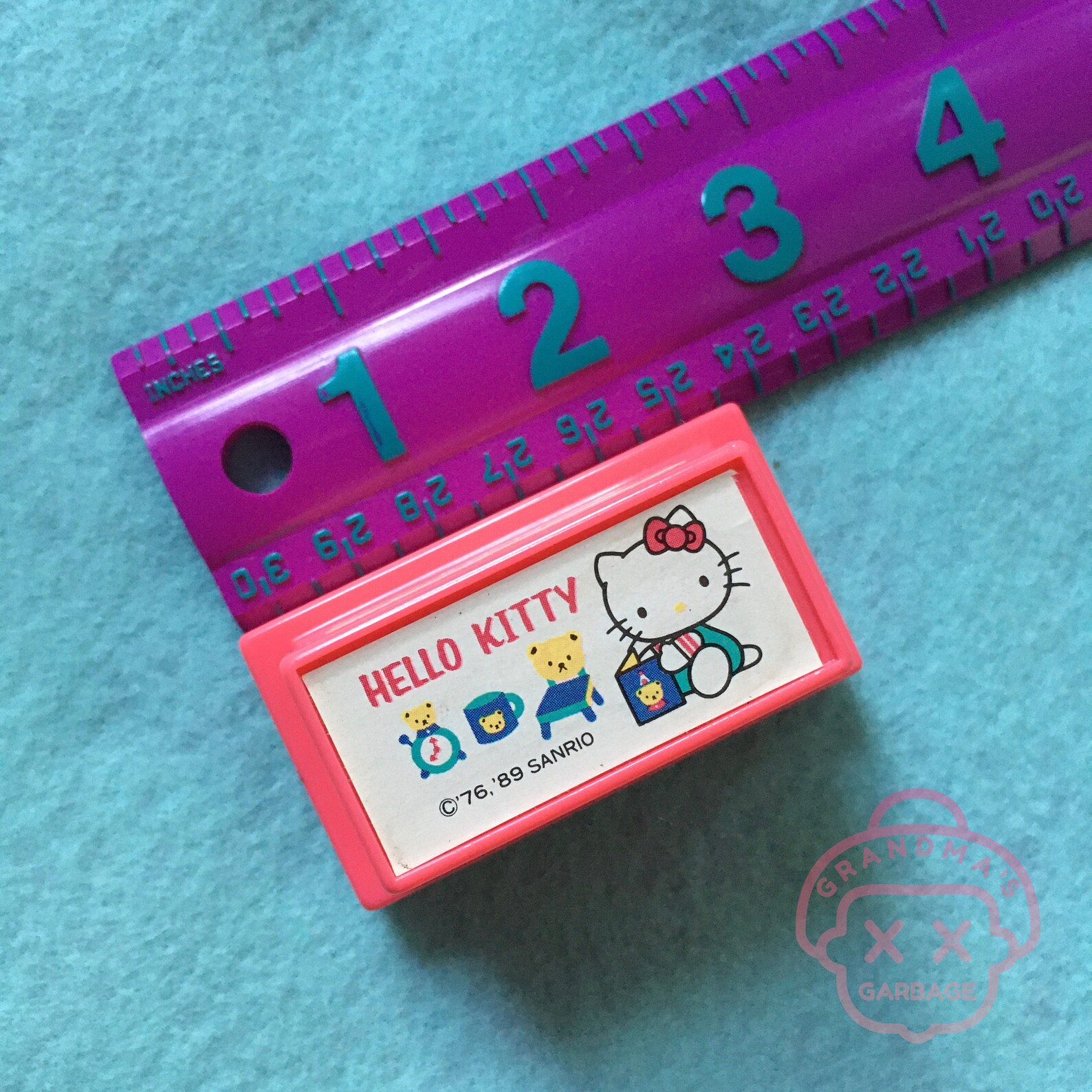 HELLO KITTY STAMP // Vintage Sanrio Rubber Ink Stamp Name Etsy