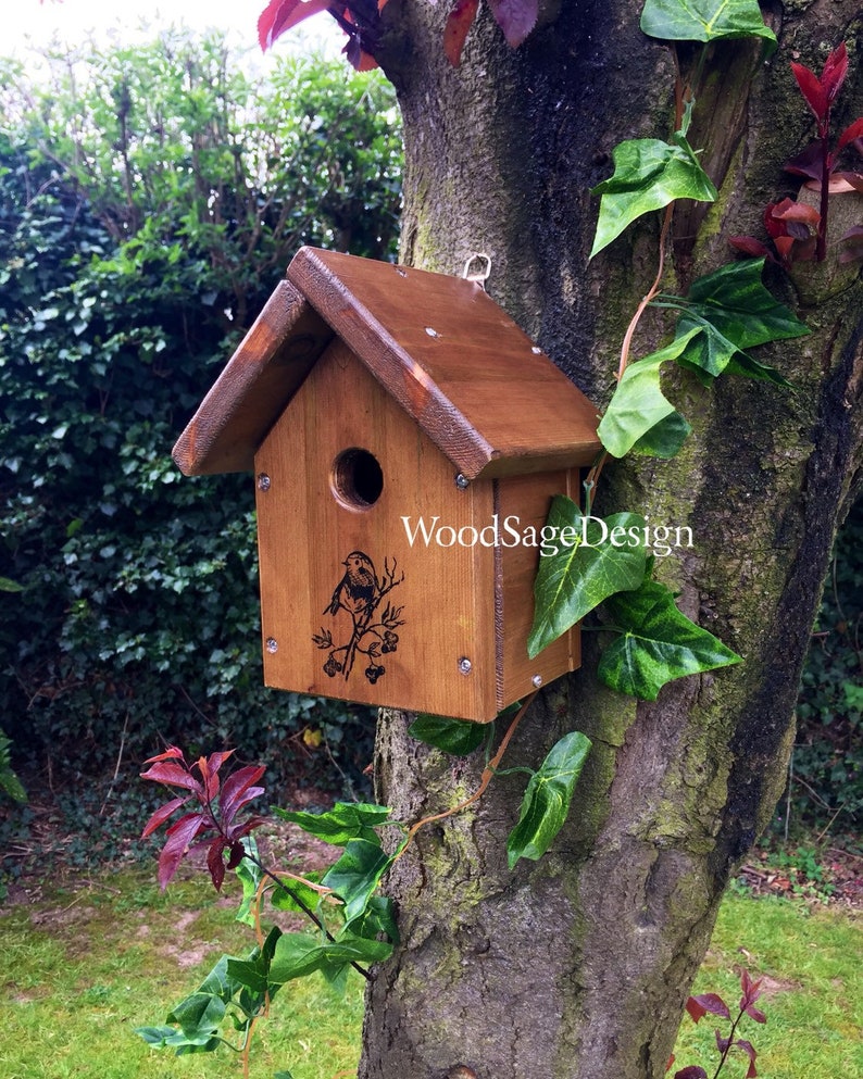 Outdoor Bird House Wooden Birdhouse Garden Etsy