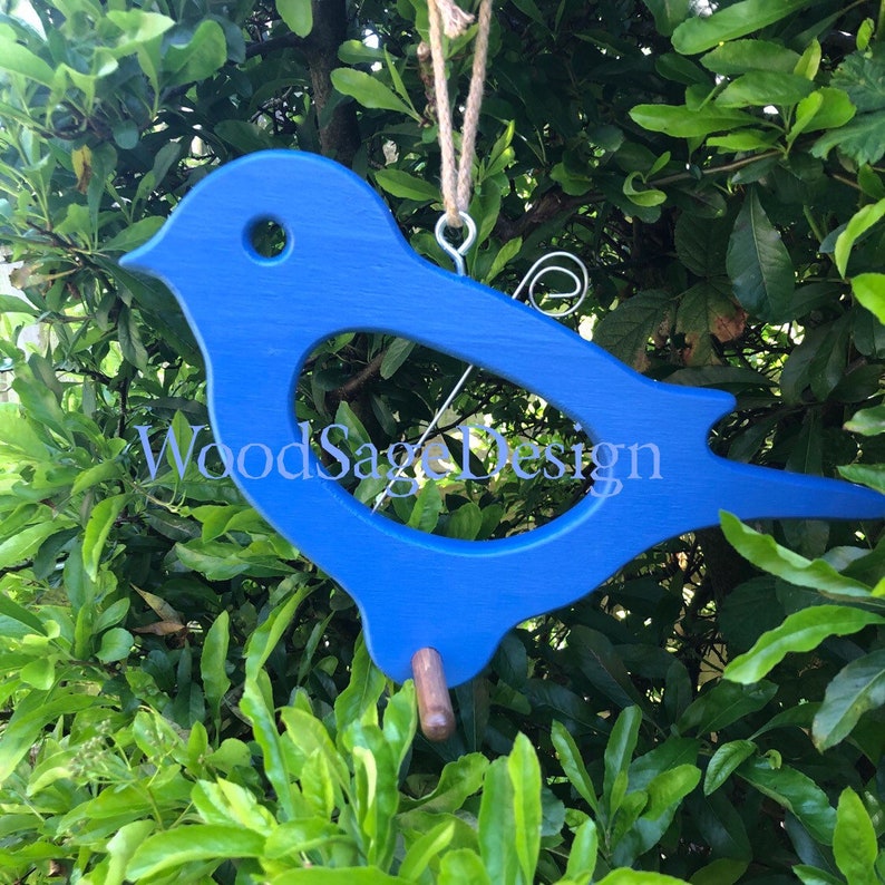 Wooden Apple Bird Feeder Blue Outdoors Garden Gift Bird Etsy