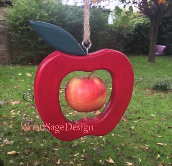 Red Apple Bird Feeder Outdoors Bird Feeders Garden Gift Etsy
