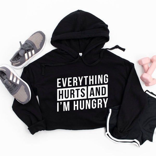 Workout Cropped Hoodie Etsy