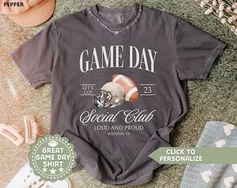 Comfort Colors Football Mom Shirt: Game Day Social Club Tee