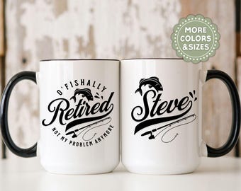 Funny Fishing Retirement Coffee Mug: O'Fishally Retired Gift