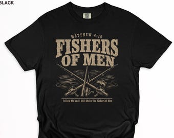 Fishers of Men T-shirt | Matthew 4:19 Christian Fishing Tee