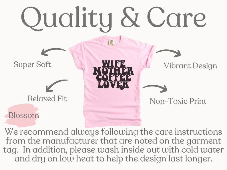 Wife Mother Coffee Lover T-Shirt, Mothers Day Comfort Colors Shirt, Coffee Lover Tee, Funny Coffee Mom Top, Gift for Mom, Gift for Her zdjęcie 9