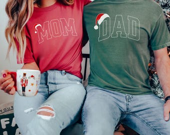 Matching Mom and Dad Christmas Shirts, New Mom and Dad Christmas Shirt, Christmas Pregnancy Announcement T Shirt, Family Matching Xmas Shirt