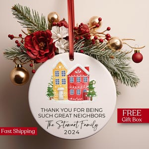 Neighbor Christmas Gift, Custom Neighbor Ornament, Personalized Neighbor Gift, Best Neighbor Thank You Gift, Christmas Keepsake for Neighbor