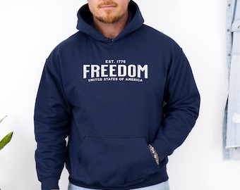 Vintage Freedom 1776 Hoodie: Patriotic 4th of July Sweater