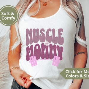 Workout Tank Top For Women, Muscle Mommy Tank Top, Funny Workout Tank Top, Racerback Tank Top, Gift For Gym Lovers, Cute Mother&#39;s Day Gift