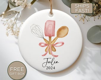 Personalized Baking Ornament, Custom Christmas Ornament, Gift for Baker, Christmas Cookie Baking Tree Ornament, Mom Baker Gift, Grandma Gift