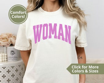 Woman University Style Comfort Colors T Shirt, Empowered Women Tee, Protect Womens Sports Shirt, Support Title IX Gift for Biological Woman