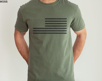 Distressed American Flag T-Shirt | Vintage USA Stripes Patriotic 4th of July Tee