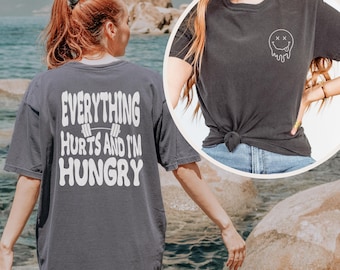 Funny Weightlifting T-Shirt: Everything Hurts, Gym Oversized Shirt