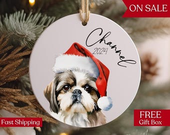 Personalized Shih Tzu Christmas Ornament: Custom Dog Name Gift