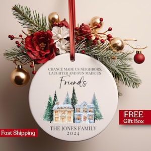 Neighbor Christmas Gift, Custom Neighbor Ornament, Personalized Neighbor Gift, Christmas Keepsake for Neighbor, Best Neighbor Thank You Gift