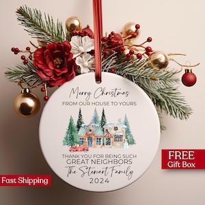 Neighbor Christmas Gift, Custom Neighbor Ornament, Personalized Neighbor Gift, Best Neighbor Thank You Gift, Christmas Keepsake for Neighbor
