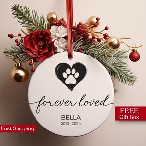 Personalized Dog Memorial Ornament: Custom Pet Name Christmas Tree Decoration