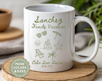 Personalized Family Beach Vacation Mug: Custom Tropical Ocean Coffee Cup