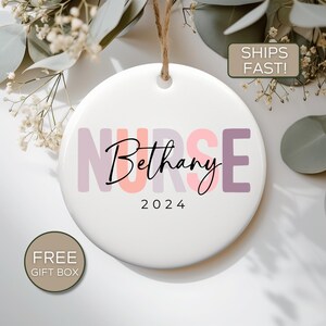 Personalized Nurse Ornament, Custom Ornament Gift For Nurse, Nurse Student Gift, Nurse Christmas Gifts, Nurse Graduation Gift, Custom Name