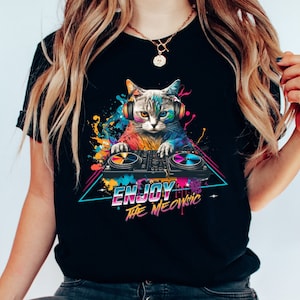 Dj Cat Shirt, Funny DJ Shirt, Funny MC Shirt, Enjoy The Music Shirt, Music Shirts, Music Lover Gift, Cat Lover Gift, Funny Cat Shirts