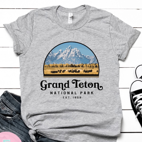 Grand Teton National Park Shirt, Teton Shirt, Camper Gift, Retro Shirt, Camp Shirt, Hiker Shirt, RV Shirt, Camping Shirt, Travel Shirt