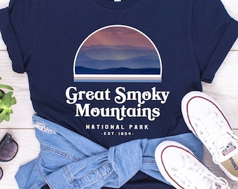 Great Smoky Mountains National Park Shirt, Tennessee Shirt, Retro Shirt, Camp Shirt, Hiker Shirt, RV Shirt, Camping Shirt, Travel Shirt