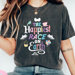 The Happiest Race On Earth Shirt, Run Disney COMFORT COLORS Shirt, Disneyland Marathon Shirt, Disney Run Shirt, Disney 5K, Disney 10K Shirt