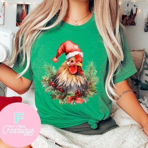 Christmas Chircken Shirt, Cowgirl Shirt, Country Christmas Shirt, Farmer Christmas Shirt, Farm Life Shirt, Farmers Market Christmas Shirt