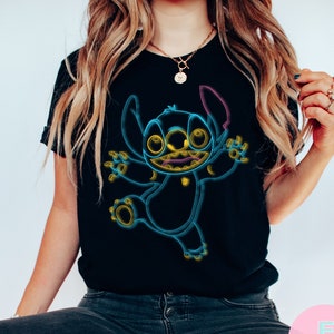 Neon Stitch Shirt, Lilo And Stitch Shirt, Retro, Disney Shirt, Disney Family T-Shirts, Colorful Disney Shirt, Disney Neon Shirt