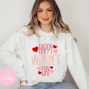 Skinny Font Happy Valentine's Day Sweatshirt, Galentine Sweatshirt, Vintage Valentine Sweatshirt, Gifts For Her, Gifts For Wife, Retro