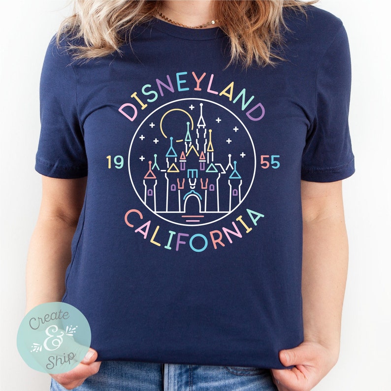 Disneyland Shirt Disney Castle Shirt California Adventure NAVY