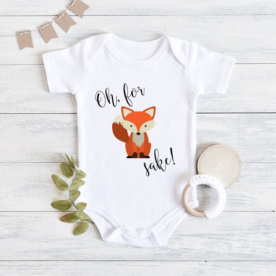 Funny animal pun Baby Vest For Fox Sake 