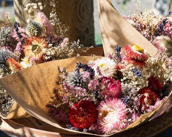 Dried Flower Bouquet Photography Print, Rustic Feminine Wall Art