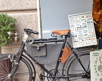 Rustic Bike in Italy Photo Print, Verbania Street Photography