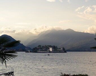 Lago Maggiore Italy Photography Print, Island Castle, Golden Sunlight