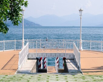 Lago Maggiore Photography Print: Stresa Boat Pier, Italy Wall Art
