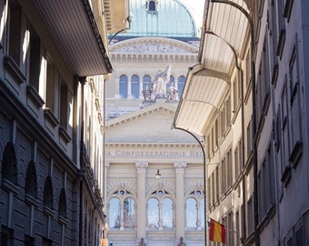 Bern Switzerland Architecture Photo Print - Golden Hour Cityscape
