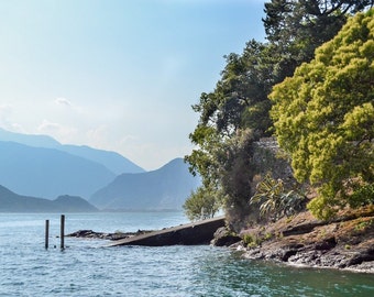 Italian Lake Photography Print, Lago Maggiore Mountain Landscape