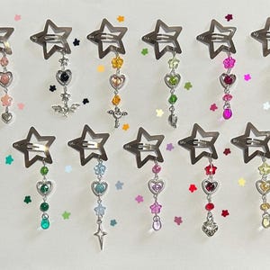 star hair clips, beaded star hair clips, jewellery hair clips, birthday gift idea